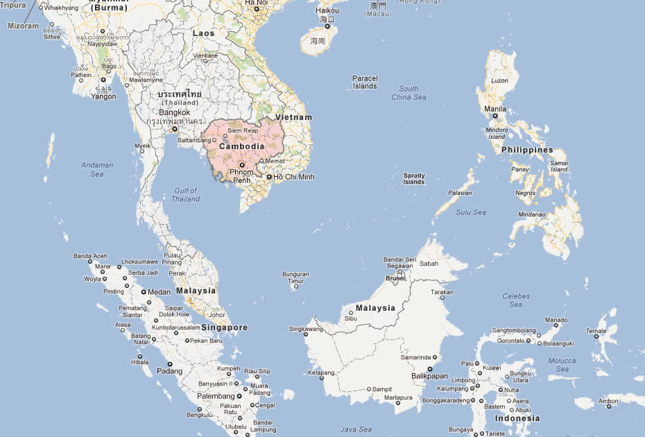 map of cambodia south asia